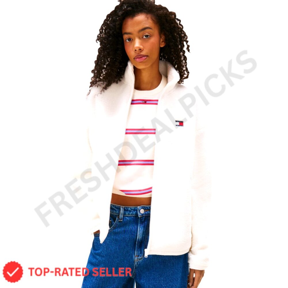 Lightweight Teddy Zip Jacket Oversized Casual Chi… - image 1